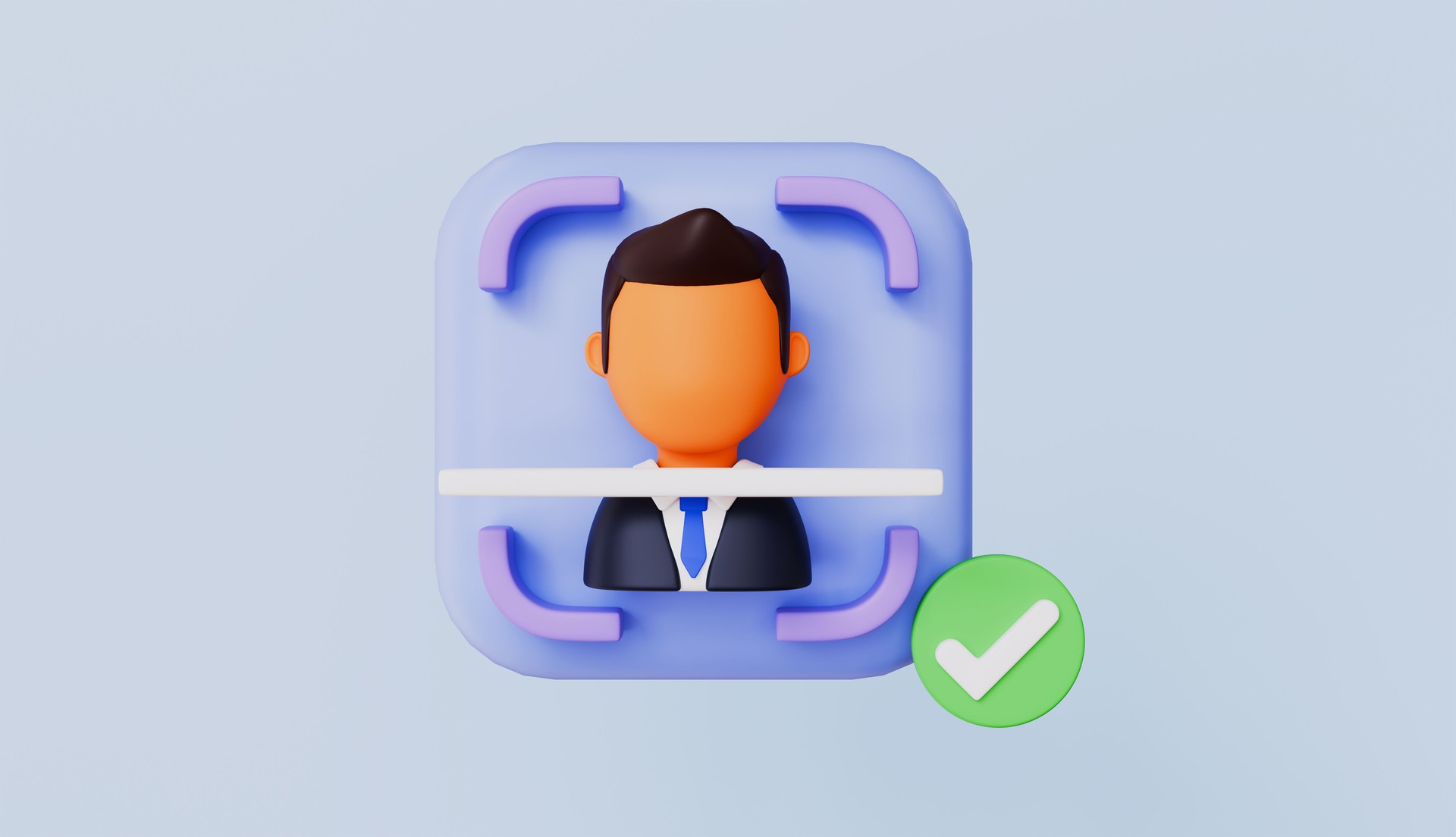 Face scan in process, identity verification and secure access control, Symbolizing facial recognition