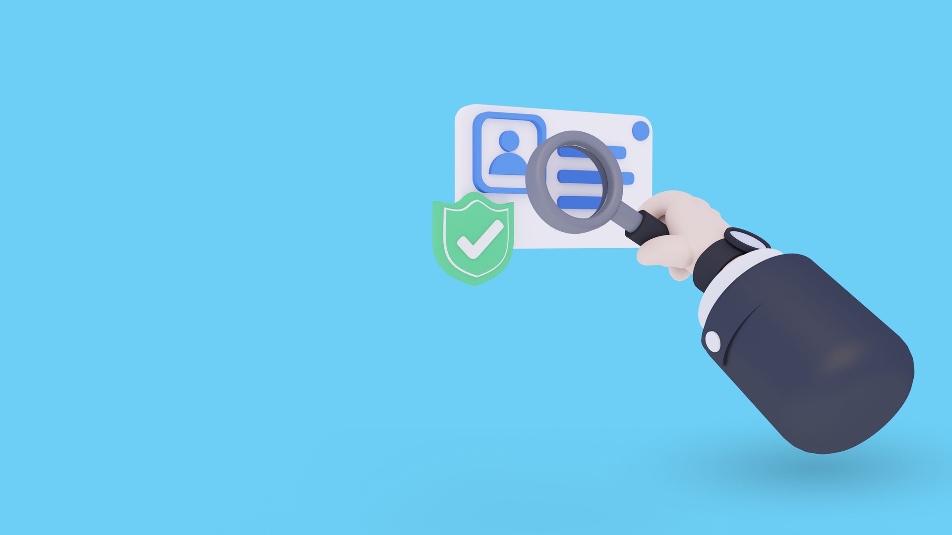 3d illustration of KYC Electronic know your customer involves the use of internet or digital means of identity verification